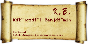 Könczöl Benjámin névjegykártya
